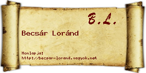 Becsár Loránd névjegykártya